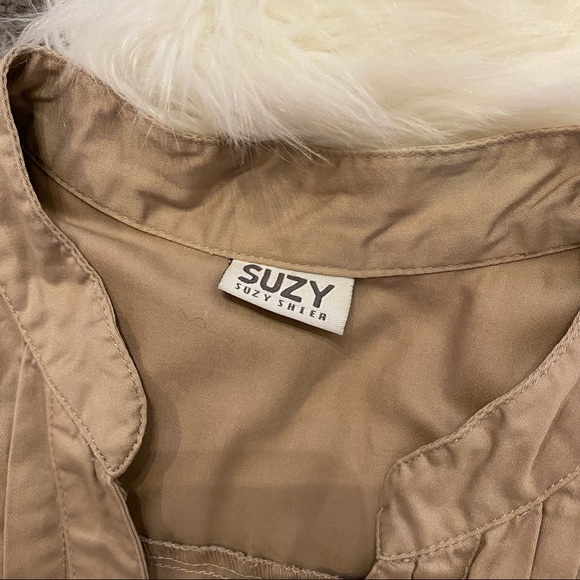 Beige Shirt Dress - Picture 3 of 6